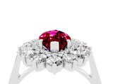 Platinum Marquise Cut Garnet Floral Double Halo Engagement Ring with Prong Setting_145