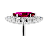 Platinum Marquise Cut Garnet Floral Double Halo Engagement Ring with Prong Setting_146