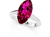 Platinum Marquise Cut Garnet Solitaire Engagement Ring with Cathedral Setting and Four-Prong Mount_1