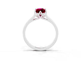 Platinum Marquise Cut Garnet Solitaire Ring with Flower Prong Setting and Classic Band_15