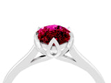 Platinum Marquise Cut Garnet Solitaire Ring with Flower Prong Setting and Classic Band_16