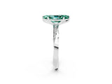 Platinum Marquise Cut Green Sapphire Engagement Ring with Side Stone Accents and Four-Prong Setting_14