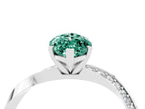 Platinum Marquise Cut Green Sapphire Engagement Ring with Side Stone Accents and Four-Prong Setting_40