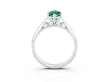 Platinum Marquise Cut Green Sapphire Solitaire Engagement Ring with Cathedral Setting and Four-Prong Mount_15