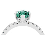 Platinum Marquise Cut Green Sapphire Solitaire Ring with Round  Pavé Band and Four-Prong Setting_40