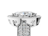 Platinum Marquise Cut Halo Diamond Engagement Ring with Pave Split Shank and Four-Prong Setting_12