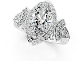 Platinum Marquise Cut Halo Diamond Split Shank Engagement Ring with Four-Prong Setting_14
