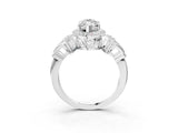 Platinum Marquise Cut Halo Diamond Split Shank Engagement Ring with Four-Prong Setting_16