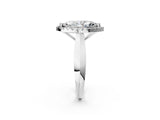 Platinum Marquise Cut Halo Solitaire Engagement Ring with Square Band and Four-Prong Setting_26
