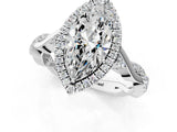 Platinum Marquise Cut Halo Twist Band with Four-Prong Setting_8