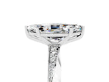 Platinum Marquise Cut Moissanite Engagement Ring with Side Stone Accents and Four-Prong Setting_29