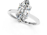 Platinum Marquise Cut Moissanite Solitaire Engagement Ring with Classic Band and Four-Prong Setting_13