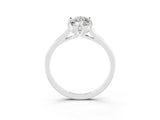 Platinum Marquise Cut Moissanite Solitaire Ring with Flower Prong Setting and Classic Band_15