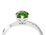 Platinum Marquise Cut Peridot Engagement Ring with Side Stone Accents and Four-Prong Setting_28