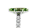 Platinum Marquise Cut Peridot Pavé Solitaire Ring with Round Band and Prong Setting_47