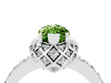 Platinum Marquise Cut Peridot Scalloped Halo Engagement Ring with Round Shared Prong Band_64