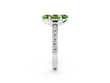 Platinum Marquise Cut Peridot Solitaire Pavé Engagement Ring with Round Band and Prong Setting_105