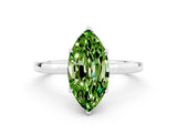 Platinum Marquise Cut Peridot Solitaire Ring with Thin Band and Prong Setting_42