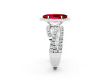 Platinum Marquise Cut Ruby Halo Ring with Round Split Shank and Prong Setting_97