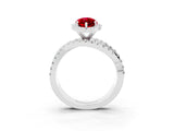Platinum Marquise Cut Ruby Halo Ring with Round Split Shank and Prong Setting_98