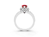 Platinum Marquise Cut Ruby Scalloped Halo Engagement Ring with Round Shared Prong Band_33