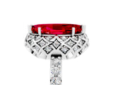 Platinum Marquise Cut Ruby Scalloped Halo Engagement Ring with Round Shared Prong Band_35