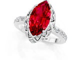 Platinum Marquise Cut Ruby Scalloped Halo Engagement Ring with Round Shared Prong Band_61
