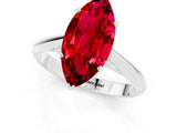 Platinum Marquise Cut Ruby Solitaire Engagement Ring with Cathedral Setting and Four-Prong Mount_13