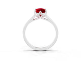 Platinum Marquise Cut Ruby Solitaire Ring with Flower Prong Setting and Classic Band_3