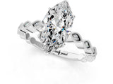 Platinum Marquise Cut Solitaire Diamond Ring with Infinity Twist Band and Four-Prong Setting_26