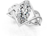 Platinum Marquise Cut Solitaire Intertwined Band Prong Setting Ring_20