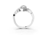 Platinum Marquise Cut Solitaire Intertwined Band Prong Setting Ring_22