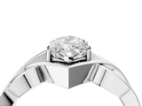 Platinum Marquise Cut Solitaire Intertwined Band Prong Setting Ring_23