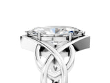Platinum Marquise Cut Solitaire Intertwined Band Prong Setting Ring_24