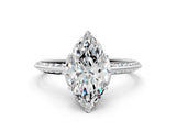 Platinum Marquise Cut Solitaire Split Shank Pave Diamond Engagement Ring with Four-Prong Setting_61