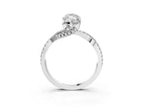 Platinum Marquise Cut Solitaire Twist Pave Diamond Engagement Ring with Prong Setting_34