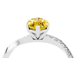 Platinum Marquise Cut Yellow Sapphire Engagement Ring with Side Stone Accents and Four-Prong Setting_28