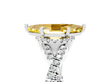 Platinum Marquise Cut Yellow Sapphire  Halo Twist Band Solitaire Prong Setting Ring_17