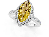 Platinum Marquise Cut Yellow Sapphire Scalloped Halo Engagement Ring with Round Shared Prong Band_31