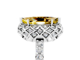 Platinum Marquise Cut Yellow Sapphire Scalloped Halo Engagement Ring with Round Shared Prong Band_35