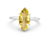 Platinum Marquise Cut Yellow Sapphire Solitaire Engagement Ring with Classic Band and Four-Prong Setting_24