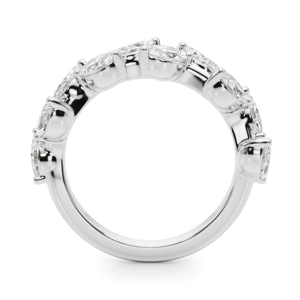 Platinum Marquise Diamond Eternity Band with Shared Prong Setting 1