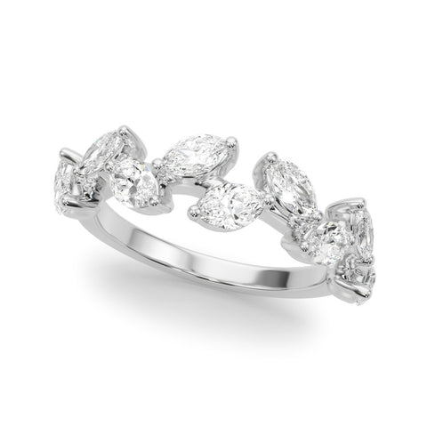 Platinum Marquise Diamond Eternity Band with Shared Prong Setting