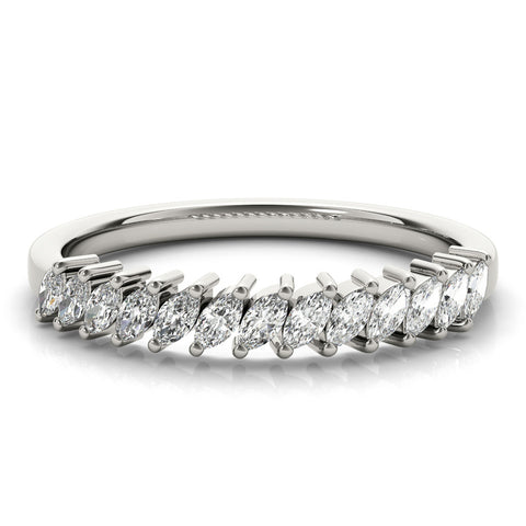 Platinum Marquise Diamond Half-Eternity Band with Shared Prong Setting 2