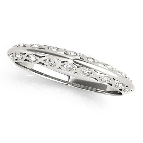 Platinum Marquise Diamond Openwork Bangle with Pave Setting 1