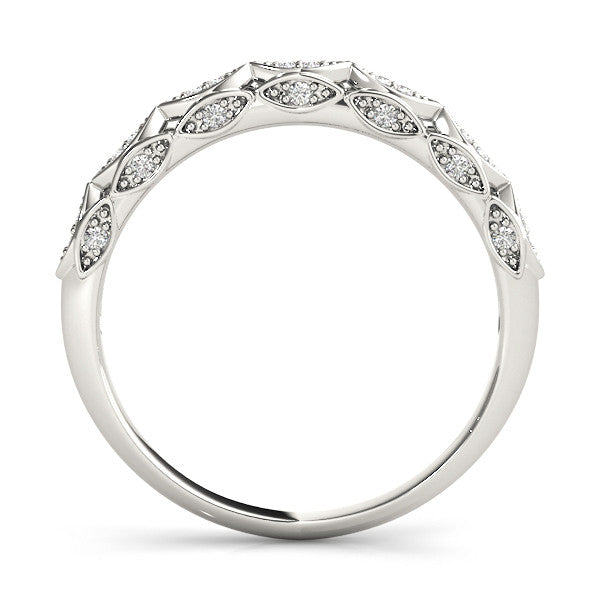 Platinum Marquise Diamond Pave Eternity Band with Bezel Setting