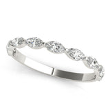 Platinum Marquise Diamond Prong Set Half-Eternity Band
