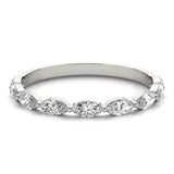Platinum Marquise Diamond Prong Set Half-Eternity Band