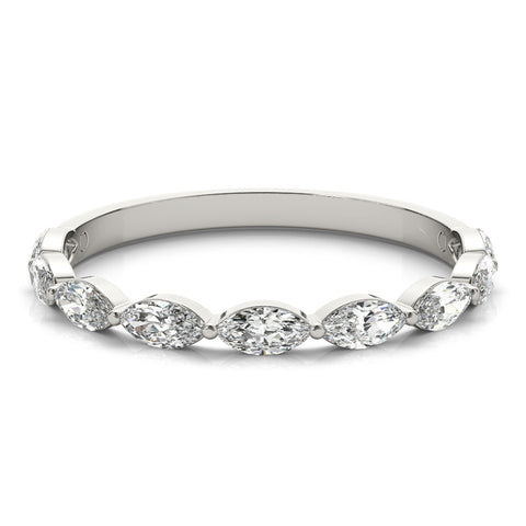 Platinum Marquise Diamond Prong Set Half-Eternity Band 2
