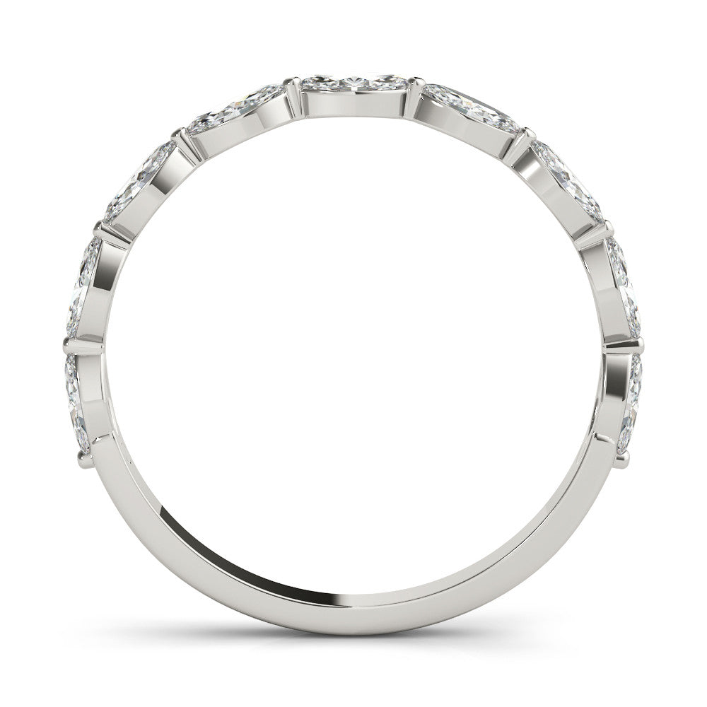 Platinum Marquise Diamond Prong Set Half-Eternity Band